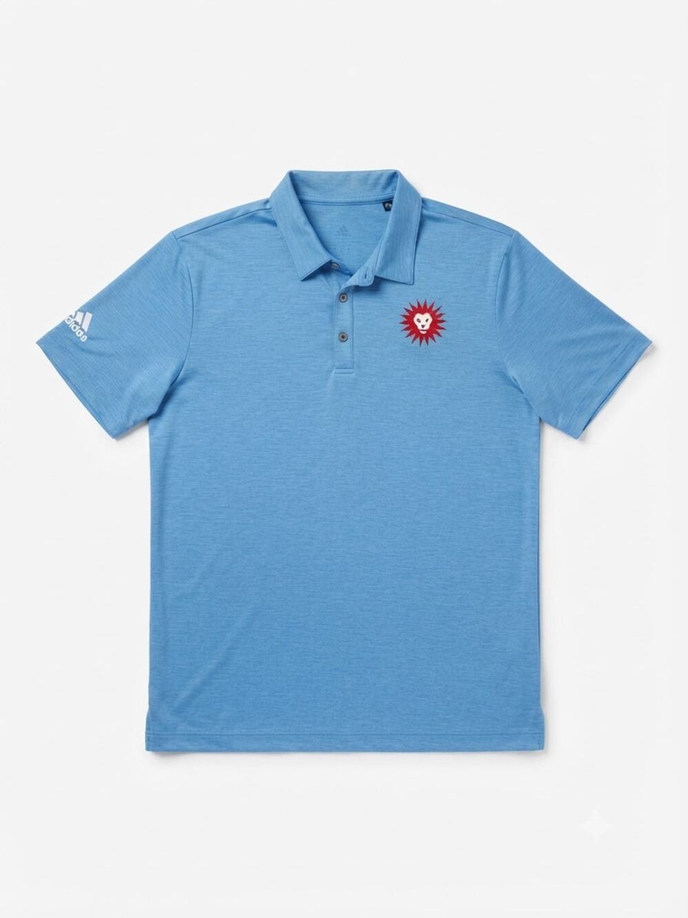 Adidas Performance Golf Polo Shirt Blue Embroidered Lion Crest Size L Activewear